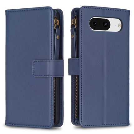 9 Card Slots Zipper Wallet Leather Flip Phone Case, For Google Pixel 8 Pro, For Google Pixel 8, For Google Pixel 7a, For Google Pixel 7 Pro