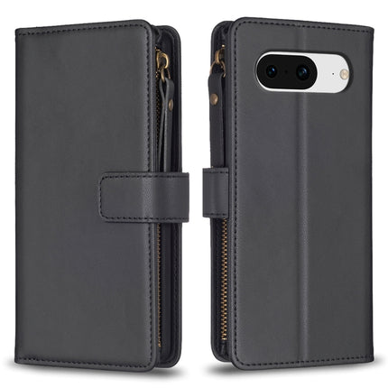 9 Card Slots Zipper Wallet Leather Flip Phone Case, For Google Pixel 8 Pro, For Google Pixel 8, For Google Pixel 7a, For Google Pixel 7 Pro