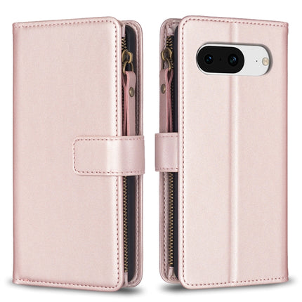 9 Card Slots Zipper Wallet Leather Flip Phone Case, For Google Pixel 8 Pro, For Google Pixel 8, For Google Pixel 7a, For Google Pixel 7 Pro