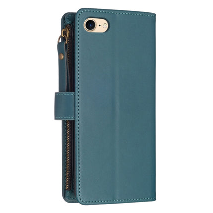 9 Card Slots Zipper Wallet Leather Flip Phone Case, For iPhone SE 2022/SE 2020 / 8 / 7, For iPhone 13 Pro Max, For iPhone 13 Pro, For iPhone 12 / 12 Pro