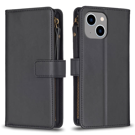 9 Card Slots Zipper Wallet Leather Flip Phone Case, For iPhone 14 Plus, For iPhone 14 / 13, For iPhone 14 Pro, For iPhone 14 Pro Max