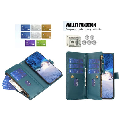 9 Card Slots Zipper Wallet Leather Flip Phone Case, For iPhone 16 Pro Max, For iPhone 16 Pro, For iPhone 16 Plus, For iPhone 16