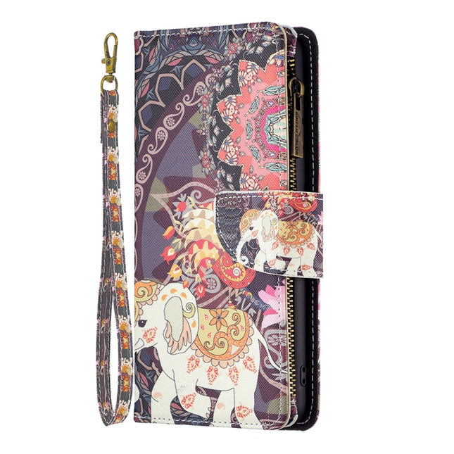Colored Drawing Pattern Zipper Leather Phone Case