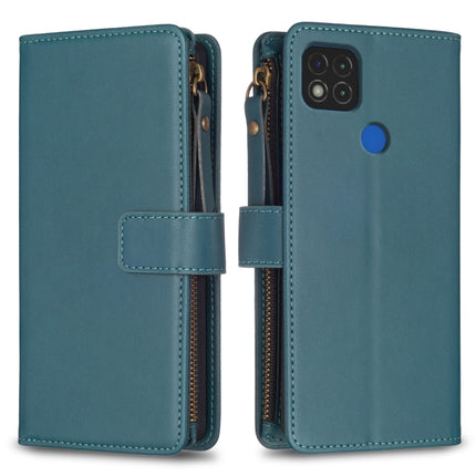 9 Card Slots Zipper Wallet Leather Flip Phone Case, For Xiaomi Poco X3, For Xiaomi Redmi 9A, For Xiaomi Redmi 9, For Xiaomi Redmi 9C
