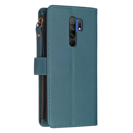 9 Card Slots Zipper Wallet Leather Flip Phone Case, For Xiaomi Redmi 9, For Xiaomi Redmi 9C, For Xiaomi Redmi Note 9 Pro Max