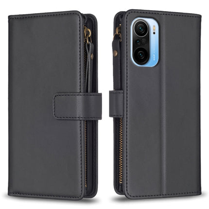 9 Card Slots Zipper Wallet Leather Flip Phone Case, For Xiaomi Redmi Note 10 Pro, For Xiaomi Redmi Note 10, For Xiaomi Redmi K40 / K40 Pro, For Xiaomi Poco M3
