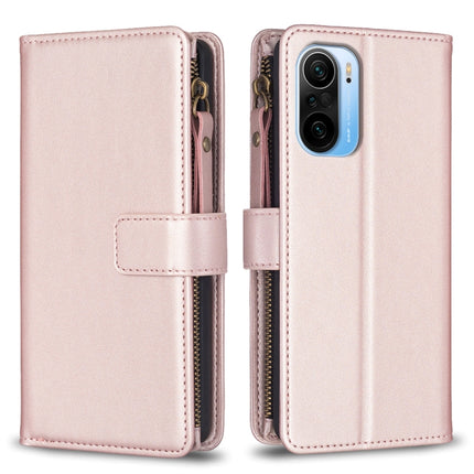 9 Card Slots Zipper Wallet Leather Flip Phone Case, For Xiaomi Redmi Note 10 Pro, For Xiaomi Redmi Note 10, For Xiaomi Redmi K40 / K40 Pro, For Xiaomi Poco M3
