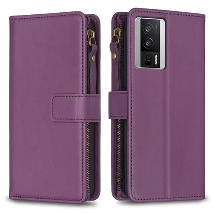 9 Card Slots Zipper Wallet Leather Flip Phone Case, For Xiaomi Redmi 12C, For Xiaomi 13 Lite, For Xiaomi Redmi K60 / K60 Pro, For Xiaomi 13 Pro