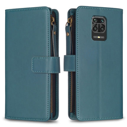 9 Card Slots Zipper Wallet Leather Flip Phone Case, For Xiaomi Redmi 9, For Xiaomi Redmi 9C, For Xiaomi Redmi Note 9 Pro Max