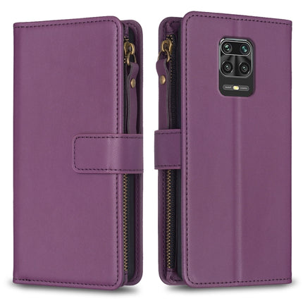 9 Card Slots Zipper Wallet Leather Flip Phone Case, For Xiaomi Redmi 9, For Xiaomi Redmi 9C, For Xiaomi Redmi Note 9 Pro Max