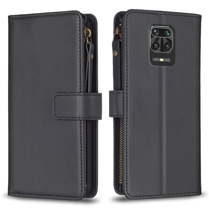 9 Card Slots Zipper Wallet Leather Flip Phone Case, For Xiaomi Redmi 9, For Xiaomi Redmi 9C, For Xiaomi Redmi Note 9 Pro Max