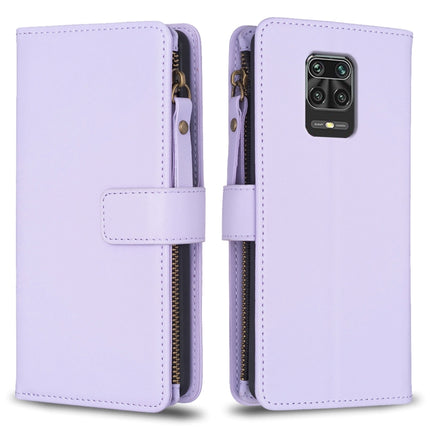 9 Card Slots Zipper Wallet Leather Flip Phone Case, For Xiaomi Redmi 9, For Xiaomi Redmi 9C, For Xiaomi Redmi Note 9 Pro Max