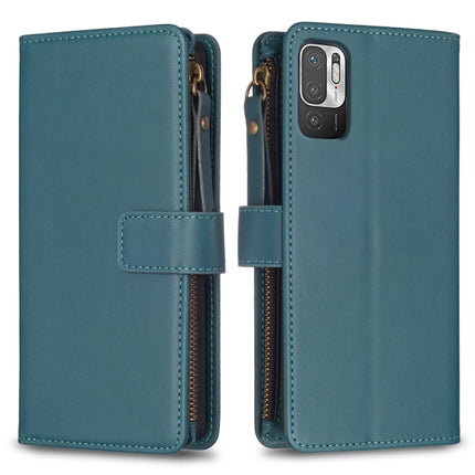 9 Card Slots Zipper Wallet Leather Flip Phone Case, For Xiaomi Mi 11T / 11T Pro, For Xiaomi Redmi 10, For Xiaomi Mi 11 Lite, For Xiaomi Redmi Note 10 5G