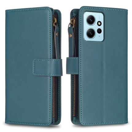 9 Card Slots Zipper Wallet Leather Flip Phone Case, For Xiaomi Poco F5 5G, For Xiaomi Redmi Note 12S 4G, For Xiaomi Redmi Note 12 4G, For Xiaomi Civi 3 5G