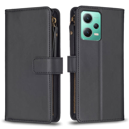 9 Card Slots Zipper Wallet Leather Flip Phone Case, For Xiaomi Redmi A1 / A2, For Xiaomi Redmi Note 12 Pro+ 5G Global, For Xiaomi Redmi Note 12 Pro, For Xiaomi Redmi Note 12 5G