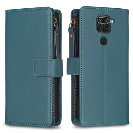 9 Card Slots Zipper Wallet Leather Flip Phone Case, For Xiaomi Redmi Note 9, For Xiaomi Redmi Note 9 Pro Max