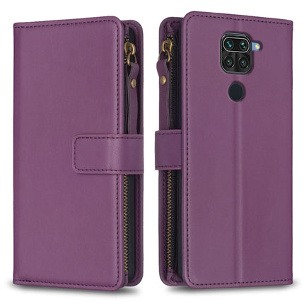 9 Card Slots Zipper Wallet Leather Flip Phone Case, For Xiaomi Redmi Note 9, For Xiaomi Redmi Note 9 Pro Max