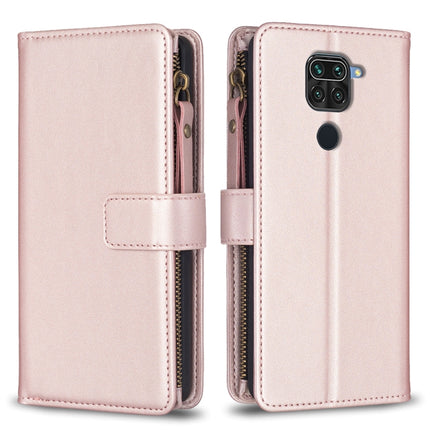 9 Card Slots Zipper Wallet Leather Flip Phone Case, For Xiaomi Redmi Note 9, For Xiaomi Redmi Note 9 Pro Max