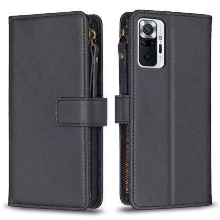 9 Card Slots Zipper Wallet Leather Flip Phone Case, For Xiaomi Redmi Note 10 Pro, For Xiaomi Redmi Note 10, For Xiaomi Redmi K40 / K40 Pro, For Xiaomi Poco M3