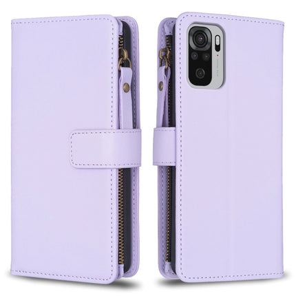 9 Card Slots Zipper Wallet Leather Flip Phone Case, For Xiaomi Redmi Note 10 Pro, For Xiaomi Redmi Note 10, For Xiaomi Redmi K40 / K40 Pro, For Xiaomi Poco M3