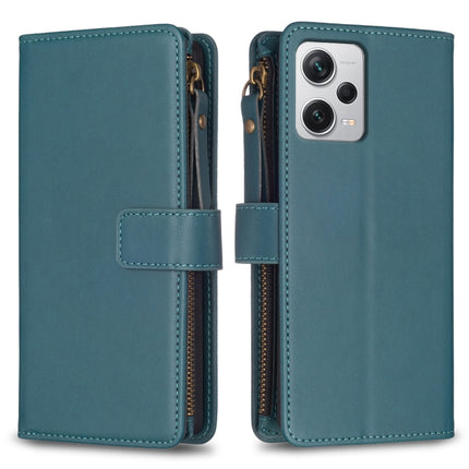 9 Card Slots Zipper Wallet Leather Flip Phone Case, For Xiaomi Redmi A1 / A2, For Xiaomi Redmi Note 12 Pro+ 5G Global, For Xiaomi Redmi Note 12 Pro, For Xiaomi Redmi Note 12 5G