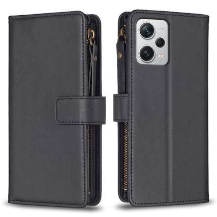9 Card Slots Zipper Wallet Leather Flip Phone Case, For Xiaomi Redmi A1 / A2, For Xiaomi Redmi Note 12 Pro+ 5G Global, For Xiaomi Redmi Note 12 Pro, For Xiaomi Redmi Note 12 5G