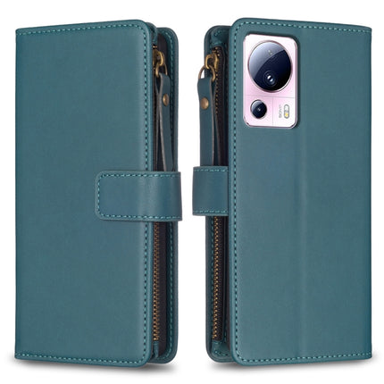 9 Card Slots Zipper Wallet Leather Flip Phone Case, For Xiaomi Redmi 12C, For Xiaomi 13 Lite, For Xiaomi Redmi K60 / K60 Pro, For Xiaomi 13 Pro