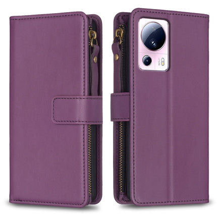 9 Card Slots Zipper Wallet Leather Flip Phone Case, For Xiaomi Redmi 12C, For Xiaomi 13 Lite, For Xiaomi Redmi K60 / K60 Pro, For Xiaomi 13 Pro
