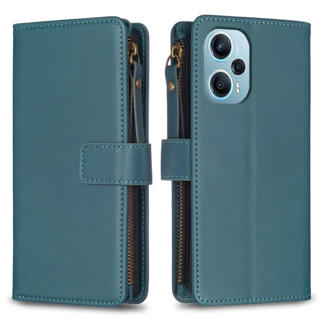 9 Card Slots Zipper Wallet Leather Flip Phone Case, For Xiaomi Poco F5 5G, For Xiaomi Redmi Note 12S 4G, For Xiaomi Redmi Note 12 4G, For Xiaomi Civi 3 5G
