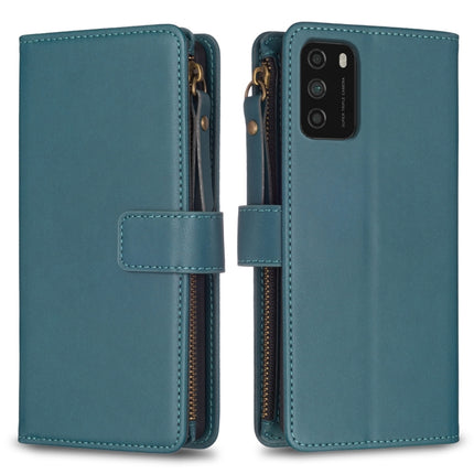 9 Card Slots Zipper Wallet Leather Flip Phone Case, For Xiaomi Redmi Note 10 Pro, For Xiaomi Redmi Note 10, For Xiaomi Redmi K40 / K40 Pro, For Xiaomi Poco M3