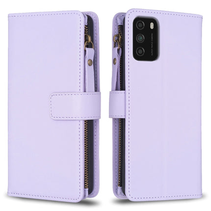 9 Card Slots Zipper Wallet Leather Flip Phone Case, For Xiaomi Redmi Note 10 Pro, For Xiaomi Redmi Note 10, For Xiaomi Redmi K40 / K40 Pro, For Xiaomi Poco M3