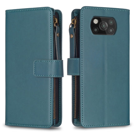 9 Card Slots Zipper Wallet Leather Flip Phone Case, For Xiaomi Poco X3, For Xiaomi Redmi 9A, For Xiaomi Redmi 9, For Xiaomi Redmi 9C