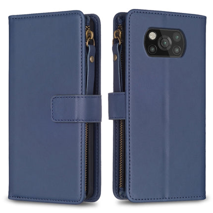 9 Card Slots Zipper Wallet Leather Flip Phone Case, For Xiaomi Poco X3, For Xiaomi Redmi 9A, For Xiaomi Redmi 9, For Xiaomi Redmi 9C