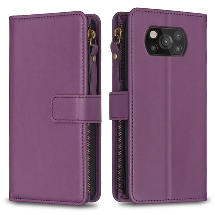 9 Card Slots Zipper Wallet Leather Flip Phone Case, For Xiaomi Poco X3, For Xiaomi Redmi 9A, For Xiaomi Redmi 9, For Xiaomi Redmi 9C