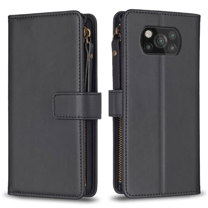 9 Card Slots Zipper Wallet Leather Flip Phone Case, For Xiaomi Poco X3, For Xiaomi Redmi 9A, For Xiaomi Redmi 9, For Xiaomi Redmi 9C