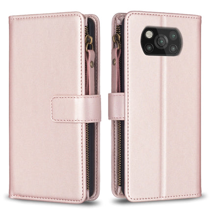 9 Card Slots Zipper Wallet Leather Flip Phone Case, For Xiaomi Poco X3, For Xiaomi Redmi 9A, For Xiaomi Redmi 9, For Xiaomi Redmi 9C