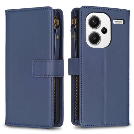 9 Card Slots Zipper Wallet Leather Flip Phone Case, For Xiaomi Redmi 13C, For Xiaomi Redmi Note 13 Pro+ 5G, For Xiaomi Redmi Note 13 Pro 5G, For Xiaomi Redmi 12 4G