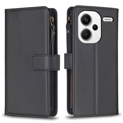 9 Card Slots Zipper Wallet Leather Flip Phone Case, For Xiaomi Redmi 13C, For Xiaomi Redmi Note 13 Pro+ 5G, For Xiaomi Redmi Note 13 Pro 5G, For Xiaomi Redmi 12 4G
