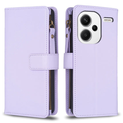9 Card Slots Zipper Wallet Leather Flip Phone Case, For Xiaomi Redmi 13C, For Xiaomi Redmi Note 13 Pro+ 5G, For Xiaomi Redmi Note 13 Pro 5G, For Xiaomi Redmi 12 4G
