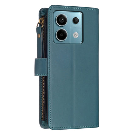 9 Card Slots Zipper Wallet Leather Flip Phone Case, For Xiaomi Redmi Note 13 Pro 4G Global, For Xiaomi Poco M6 Pro 4G, For Xiaomi Redmi Note 13 4G Global, For Xiaomi Redmi Note 13
