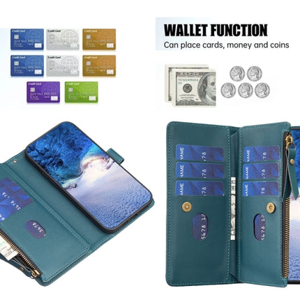 9 Card Slots Zipper Wallet Leather Flip Phone Case, For Xiaomi Redmi Note 13 Pro 4G Global, For Xiaomi Poco M6 Pro 4G, For Xiaomi Redmi Note 13 4G Global, For Xiaomi Redmi Note 13