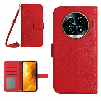 Skin Feel Sun Flower Embossed Flip Leather Phone Case with Lanyard, For Realme 13 Pro 5G / 13 Pro+ 5G, For Realme C63 5G