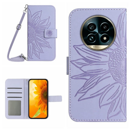 Skin Feel Sun Flower Embossed Flip Leather Phone Case with Lanyard, For Realme 13 Pro 5G / 13 Pro+ 5G, For Realme C63 5G