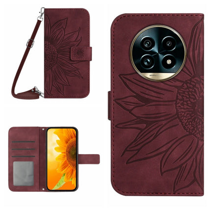 Skin Feel Sun Flower Embossed Flip Leather Phone Case with Lanyard, For Realme 13 Pro 5G / 13 Pro+ 5G, For Realme C63 5G