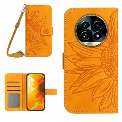 Skin Feel Sun Flower Embossed Flip Leather Phone Case with Lanyard, For Realme 13 Pro 5G / 13 Pro+ 5G, For Realme C63 5G