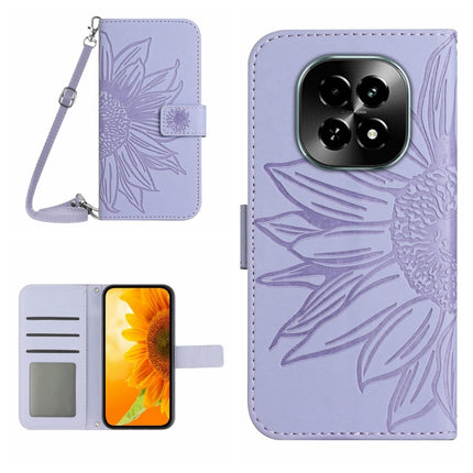 Skin Feel Sun Flower Embossed Flip Leather Phone Case with Lanyard, For Realme 13 Pro 5G / 13 Pro+ 5G, For Realme C63 5G