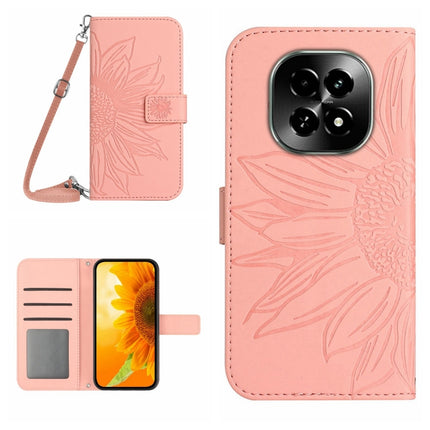 Skin Feel Sun Flower Embossed Flip Leather Phone Case with Lanyard, For Realme 13 Pro 5G / 13 Pro+ 5G, For Realme C63 5G