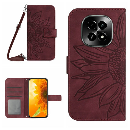 Skin Feel Sun Flower Embossed Flip Leather Phone Case with Lanyard, For Realme 13 Pro 5G / 13 Pro+ 5G, For Realme C63 5G