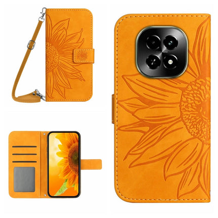 Skin Feel Sun Flower Embossed Flip Leather Phone Case with Lanyard, For Realme 13 Pro 5G / 13 Pro+ 5G, For Realme C63 5G