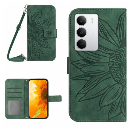 Skin Feel Sun Flower Embossed Flip Leather Phone Case with Lanyard, For Realme 15 5G Global / 15 Pro 5G Global, For Realme C71 4G
